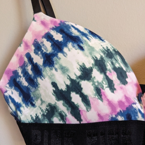 Victoria's Secret PINK Tie Dye Wireless Wear Everywhere Push Up Bra, size 34B - Picture 2 of 6